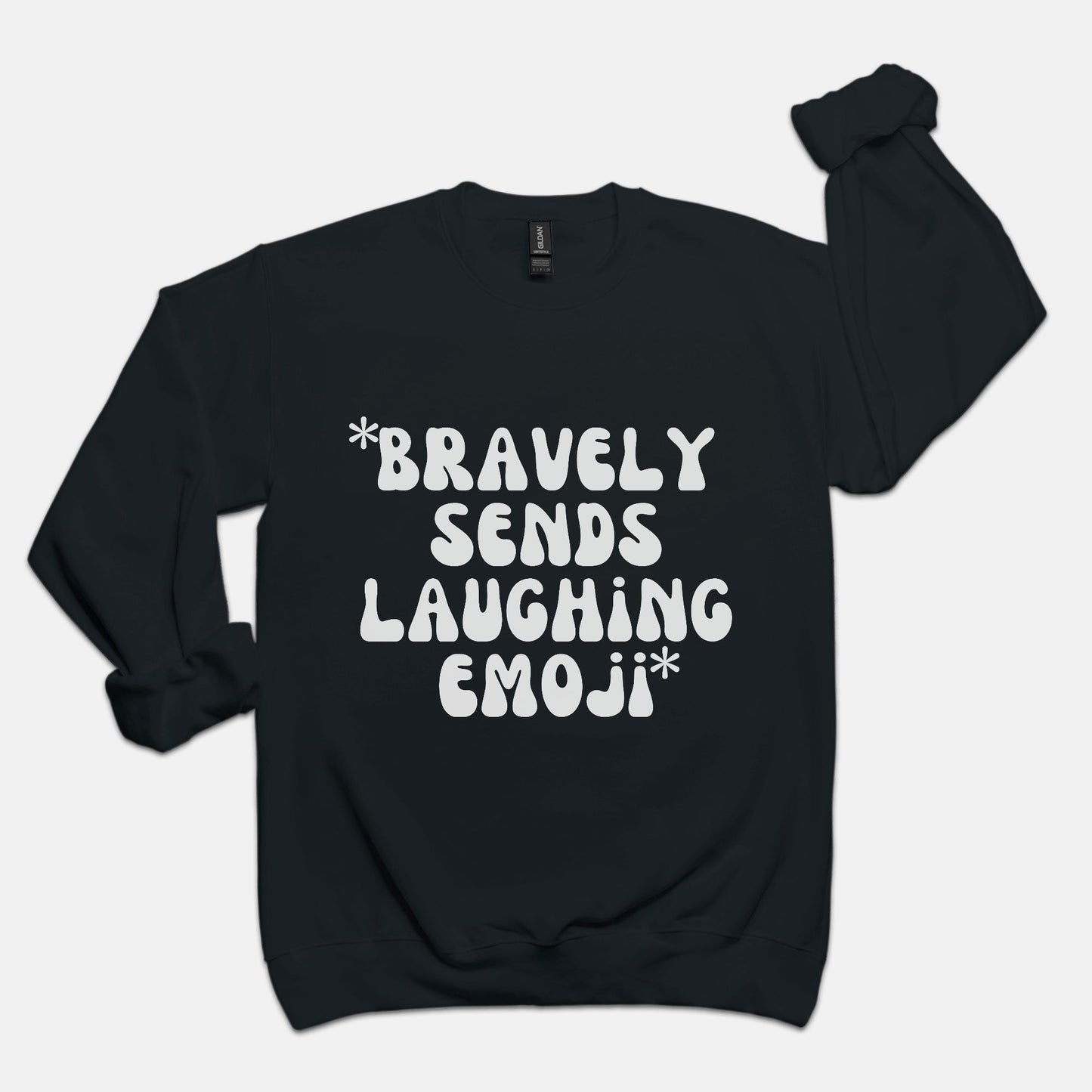 Black Laughing Emoji Crew Neck