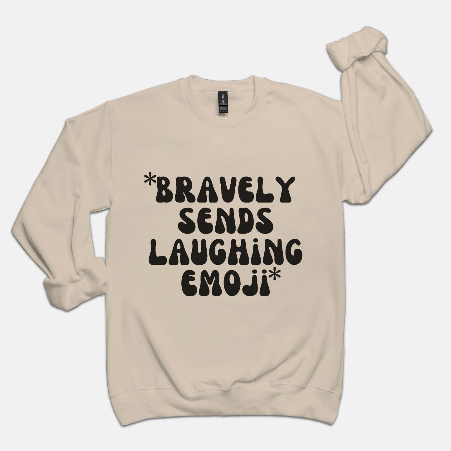 Sand Laughing Emoji Crew Neck