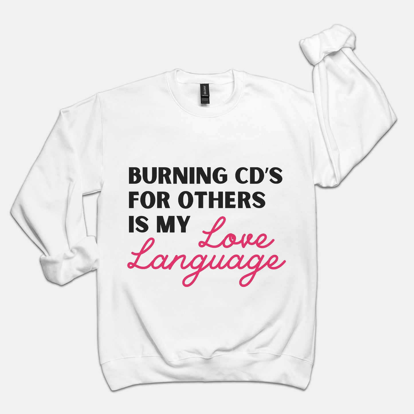 White Love Language Crew Neck