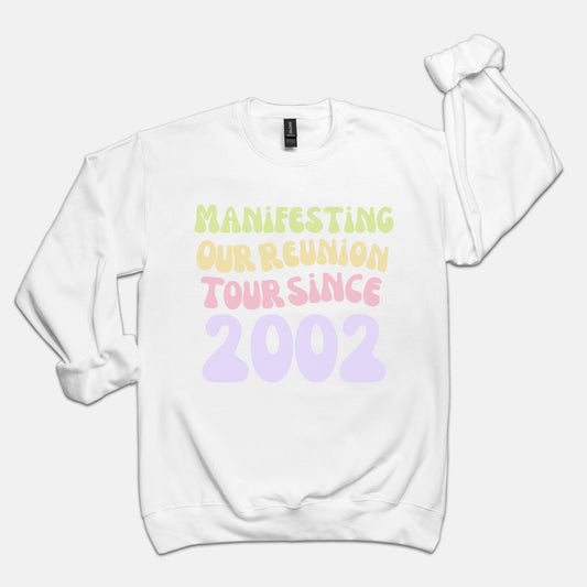 White & Pastel Reunion Tour Crewneck