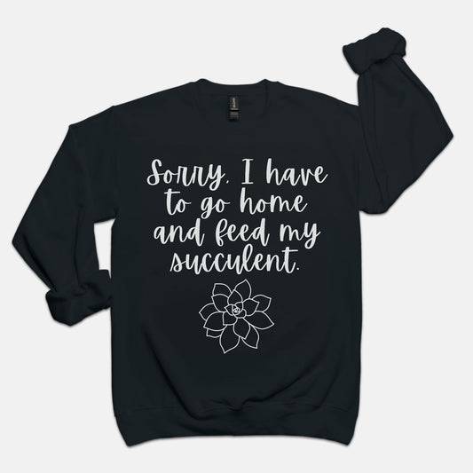 Black Pet Succulent Crew Neck