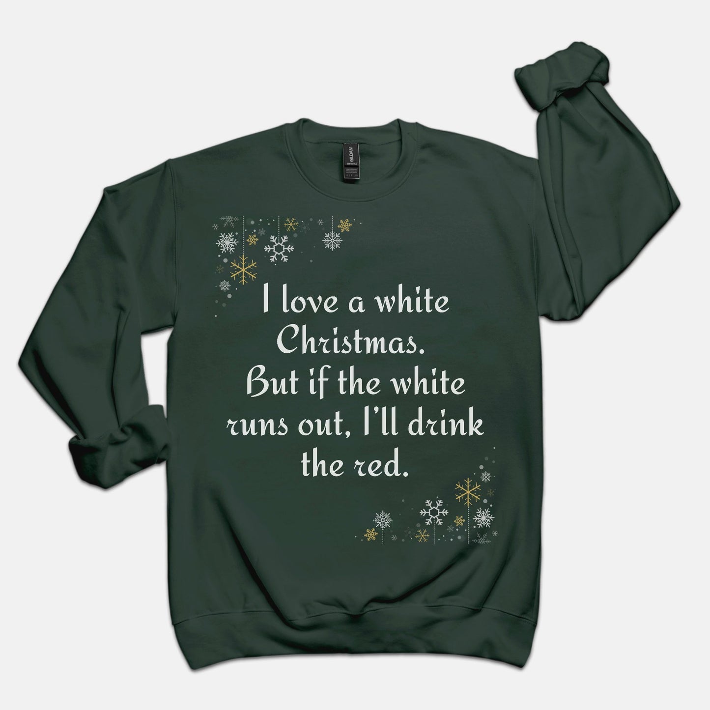 Green White Christmas Crewneck