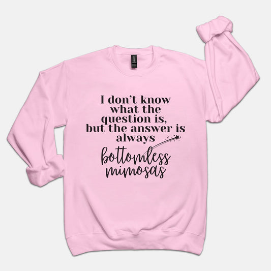 Pink Bottomless Mimosas Crew Neck