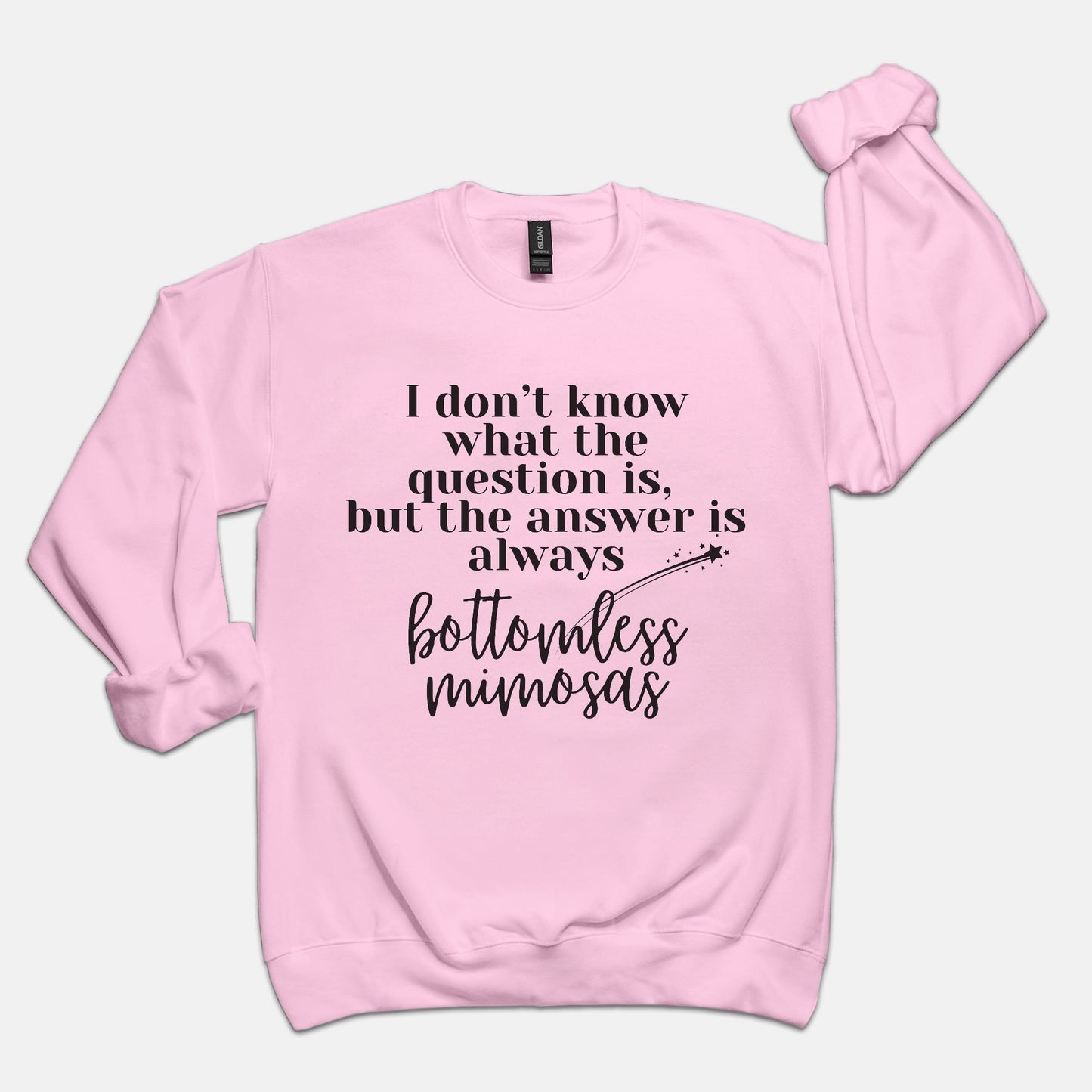 Pink Bottomless Mimosas Crew Neck