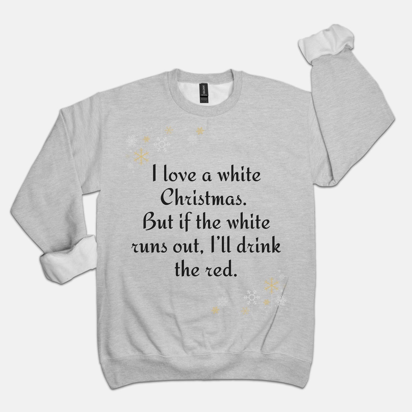 Gray White Christmas Crewneck